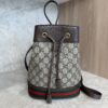 Gucci GG Supreme Monogram Web Small Ophidia Bucket Bag Brown