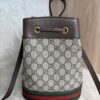 Gucci GG Supreme Monogram Web Small Ophidia Bucket Bag Brown