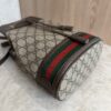 Gucci GG Supreme Monogram Web Small Ophidia Bucket Bag Brown