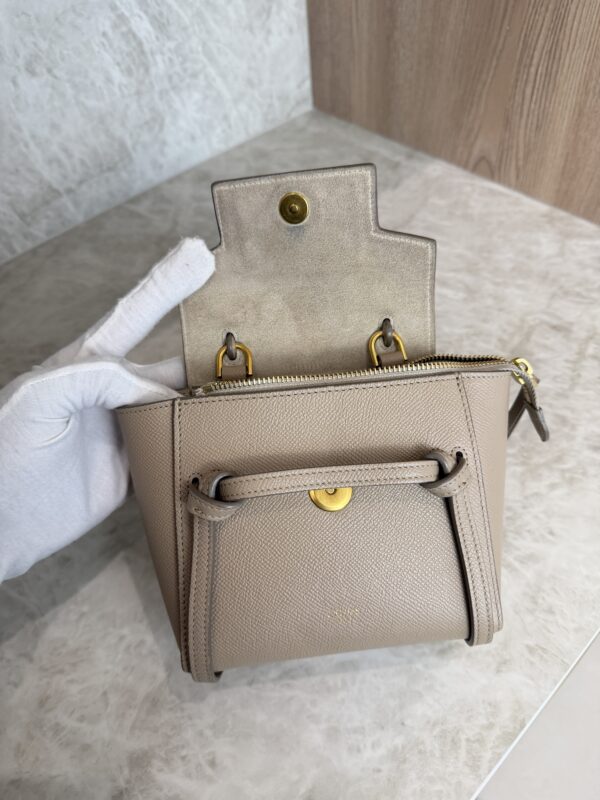 Celine Grained Calfskin Pico Belt Bag Light Taupe