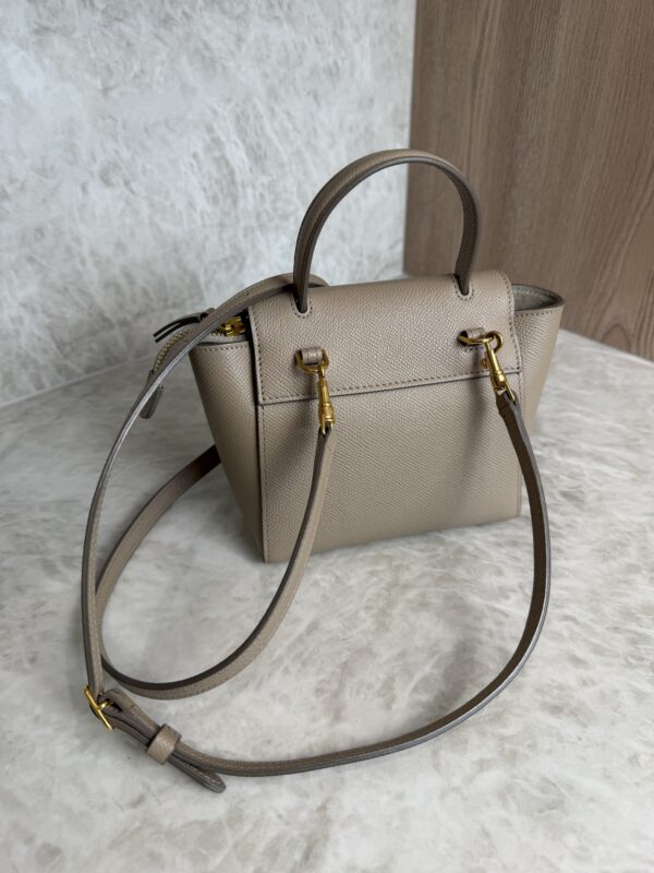 Celine Grained Calfskin Pico Belt Bag Light Taupe