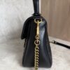 Gucci GG Marmont Top Handle Flap Bag Matelasse Leather Small Black