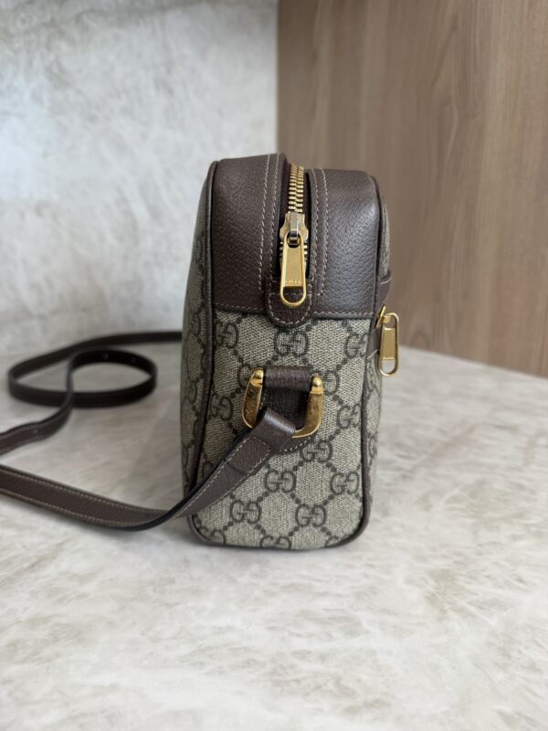 Gucci GG Supreme Monogram Web Small Ophidia Shoulder Bag Brown