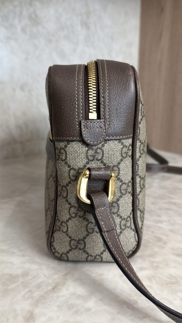 Gucci GG Supreme Monogram Web Small Ophidia Shoulder Bag Brown