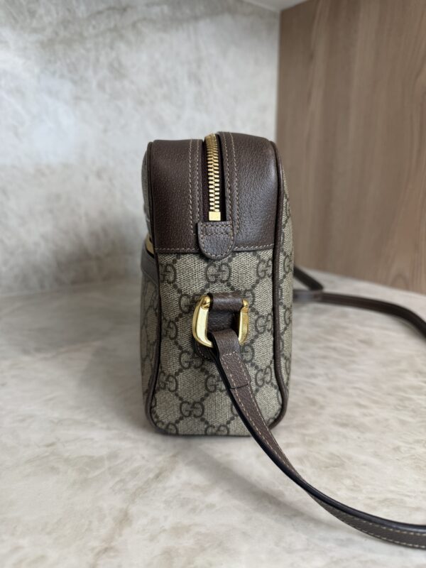 Gucci GG Supreme Monogram Web Small Ophidia Shoulder Bag Brown