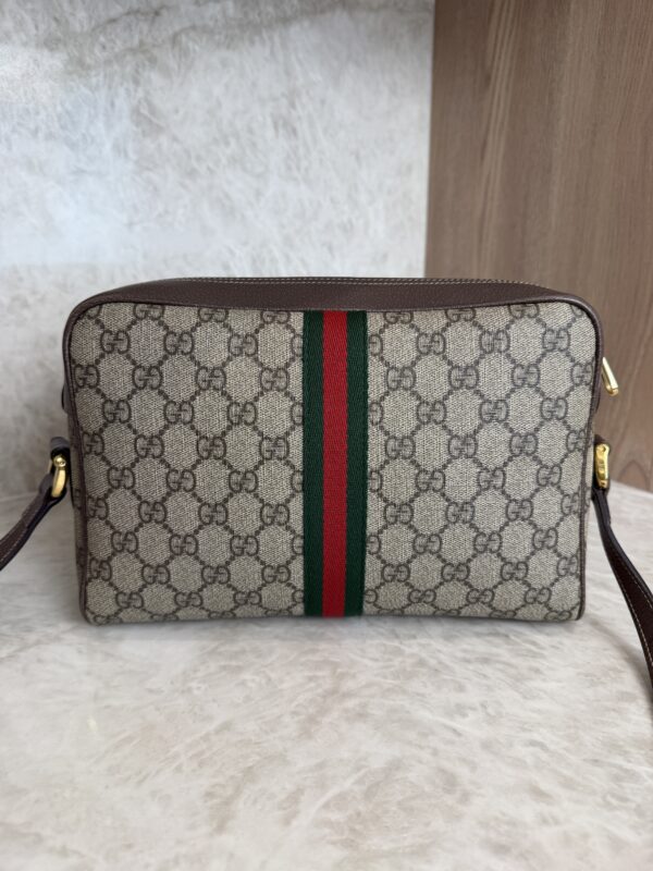 Gucci GG Supreme Monogram Web Small Ophidia Shoulder Bag Brown