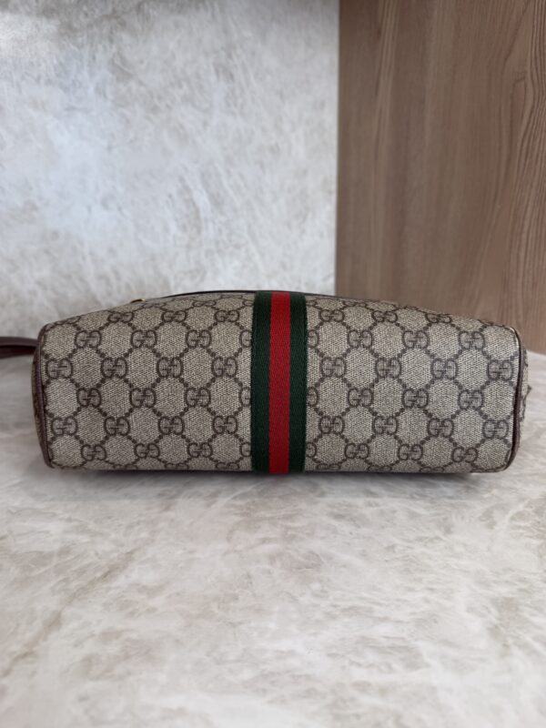 Gucci GG Supreme Monogram Web Small Ophidia Shoulder Bag Brown
