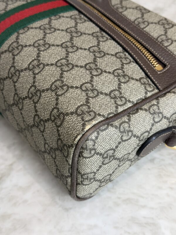 Gucci GG Supreme Monogram Web Small Ophidia Shoulder Bag Brown