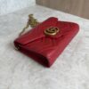 Gucci Calfskin Matelasse GG Marmont Chain Wallet Red