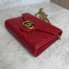 Gucci Calfskin Matelasse GG Marmont Chain Wallet Red