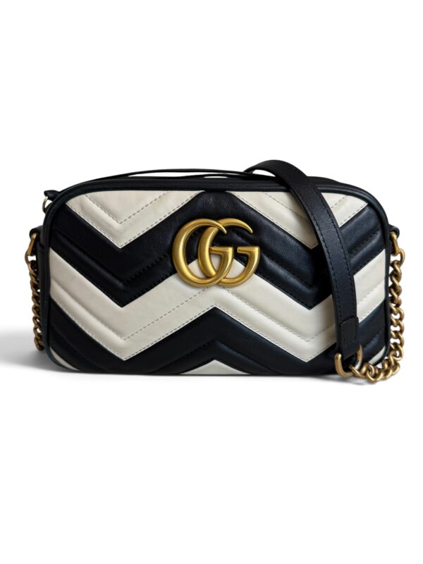 Gucci Matelasse Small GG Marmont Black and White
