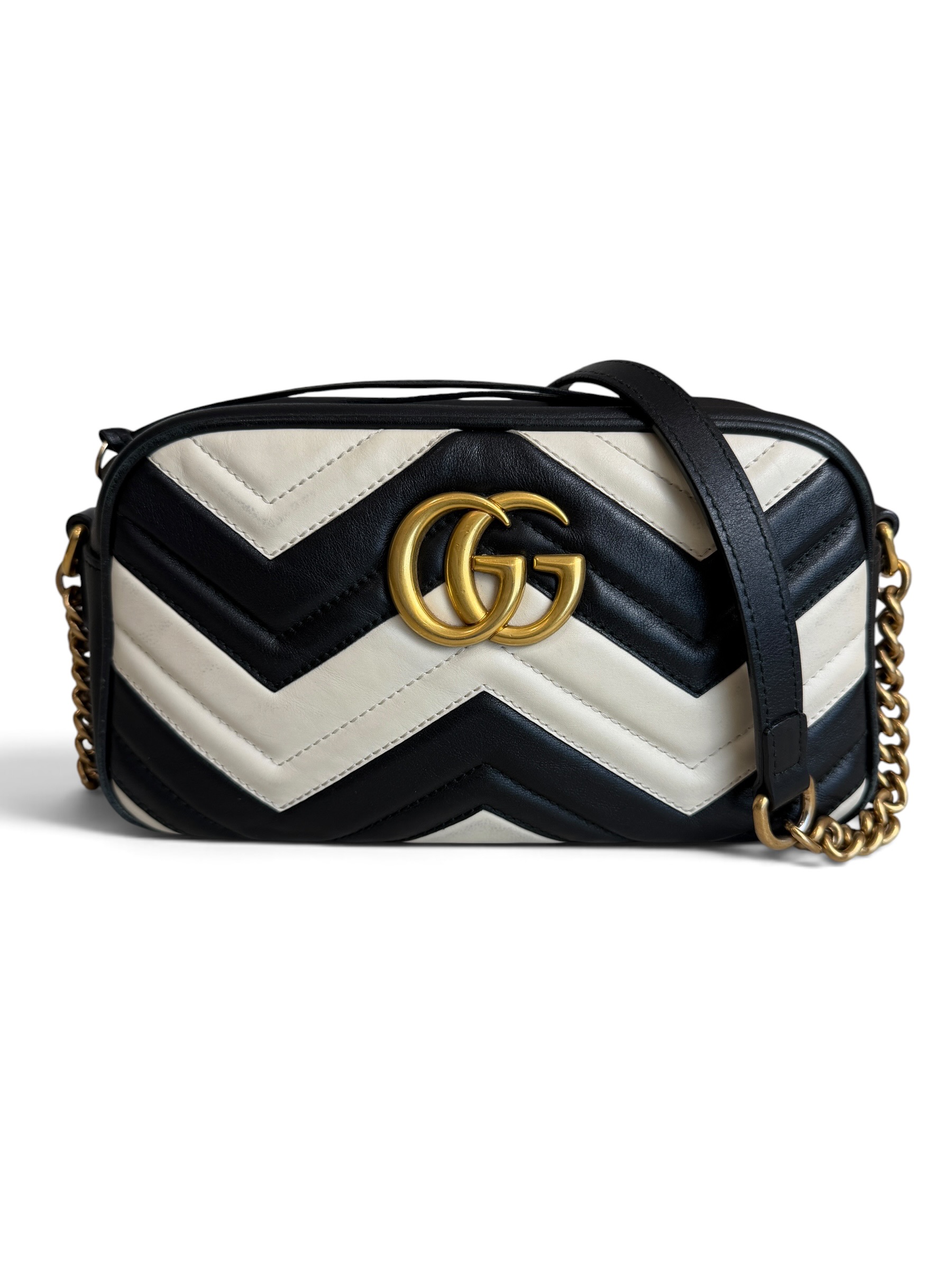 Gucci Matelasse Small GG Marmont Black and White