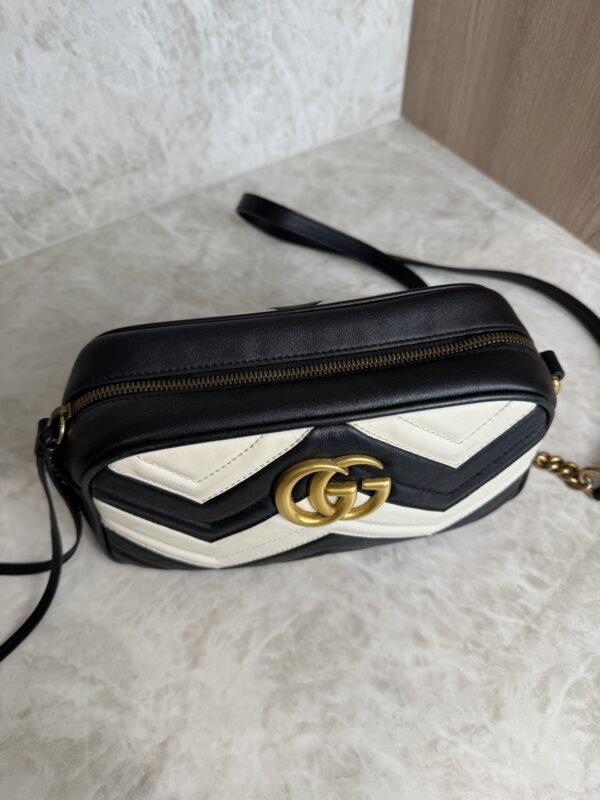 Gucci Matelasse Small GG Marmont Black and White