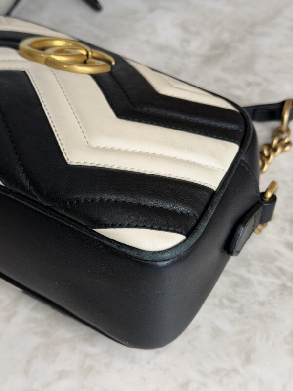 Gucci Matelasse Small GG Marmont Black and White