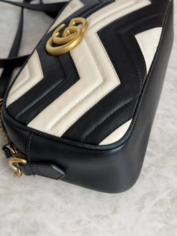 Gucci Matelasse Small GG Marmont Black and White