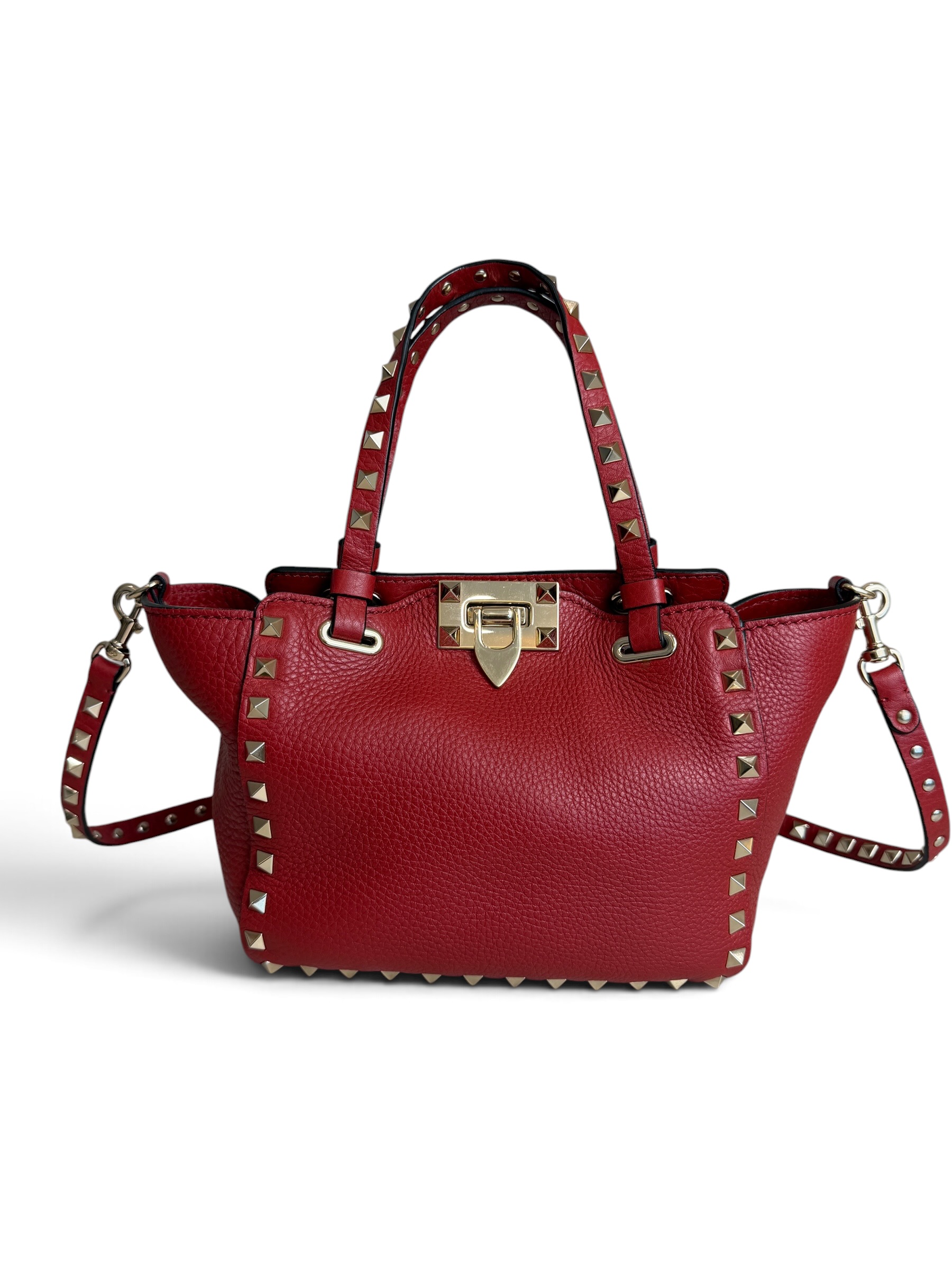Valentino Garavani Pebbled Calfskin Mini Rockstud Tote