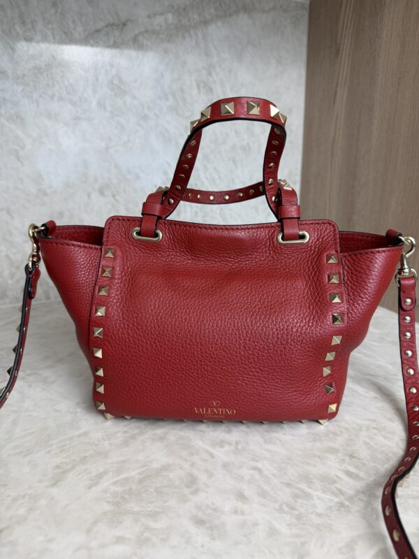 Valentino Garavani Pebbled Calfskin Mini Rockstud Tote