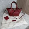 Valentino Garavani Pebbled Calfskin Mini Rockstud Tote