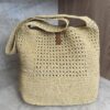 Saint Laurent (YSL) Natural Raffia And Brown Leather Le 5 A 7 Shoulder Bag