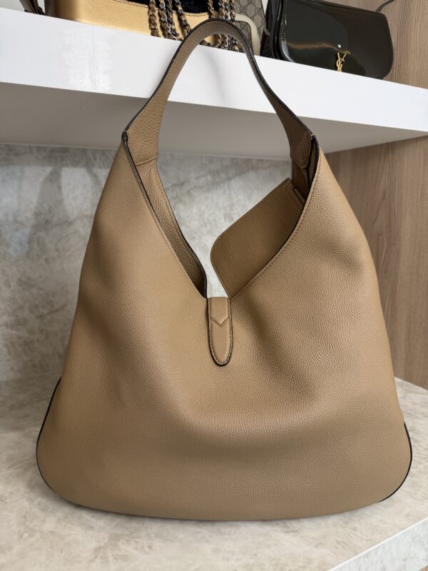 Gucci Beige Pebbled Leather Soft Jackie Hobo Bag