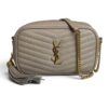 Saint Laurent Matelasse Monogram Mini Lou Camera Bag Beige and Gold Hardware