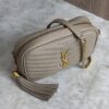 Saint Laurent Matelasse Monogram Mini Lou Camera Bag Beige and Gold Hardware