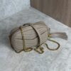 Saint Laurent Matelasse Monogram Mini Lou Camera Bag Beige and Gold Hardware
