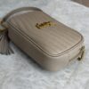 Saint Laurent Matelasse Monogram Mini Lou Camera Bag Beige and Gold Hardware