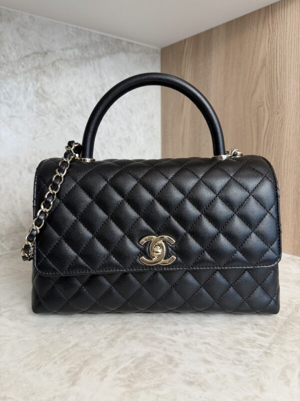 Chanel Caviar Quilted Small Coco Handle Flap Black