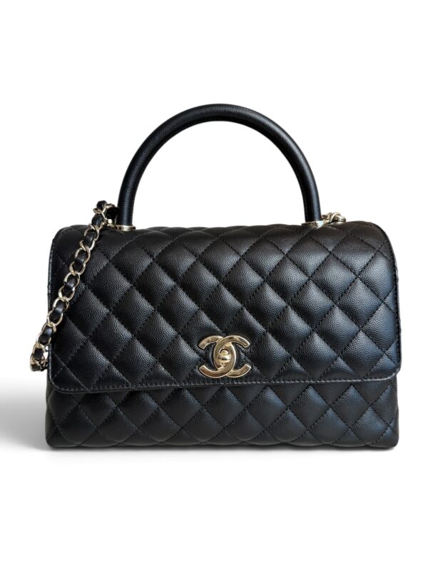 Chanel Caviar Quilted Small Coco Handle Flap Black