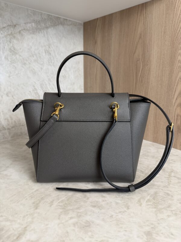 Celine Grained Calfskin Nano Belt Bag Dark Grey