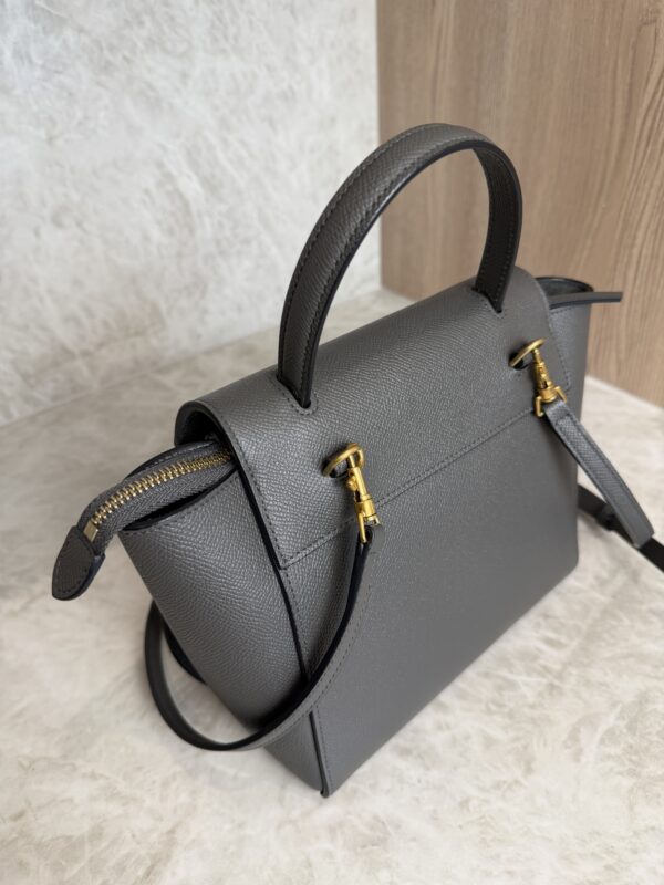 Celine Grained Calfskin Nano Belt Bag Dark Grey
