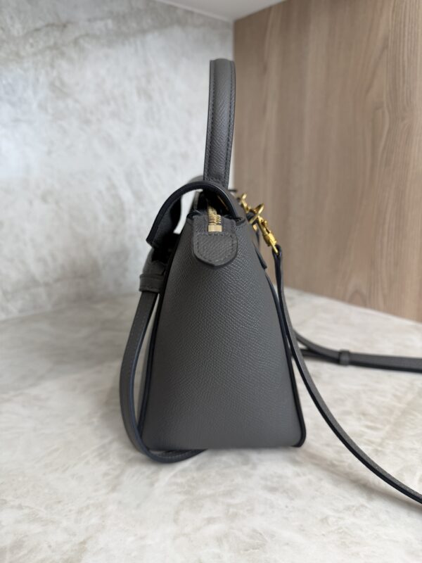 Celine Grained Calfskin Nano Belt Bag Dark Grey