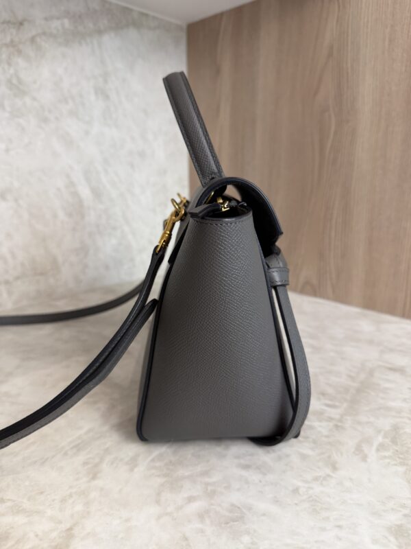 Celine Grained Calfskin Nano Belt Bag Dark Grey