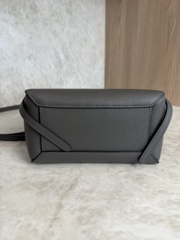 Celine Grained Calfskin Nano Belt Bag Dark Grey