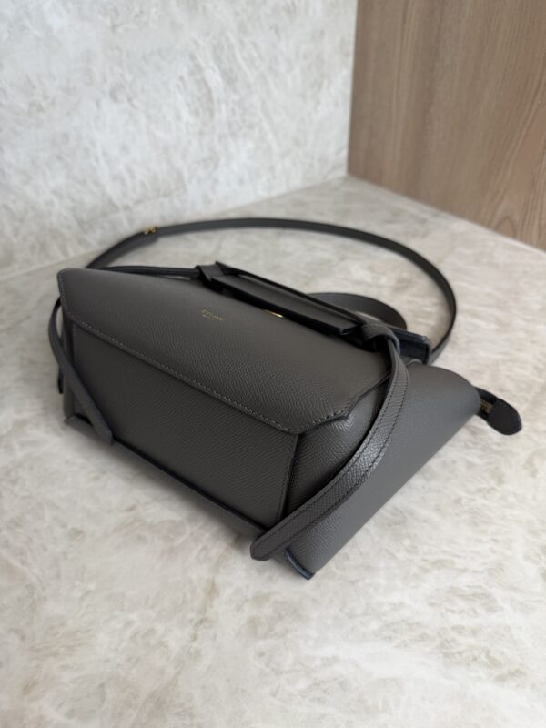Celine Grained Calfskin Nano Belt Bag Dark Grey