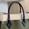 Louis Vuitton Calfskin Monogram On My Side MM Laurier Green Toffee Latte Beige
