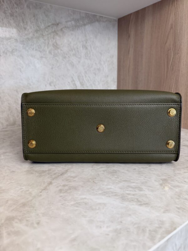 Louis Vuitton Calfskin Monogram On My Side MM Laurier Green Toffee Latte Beige