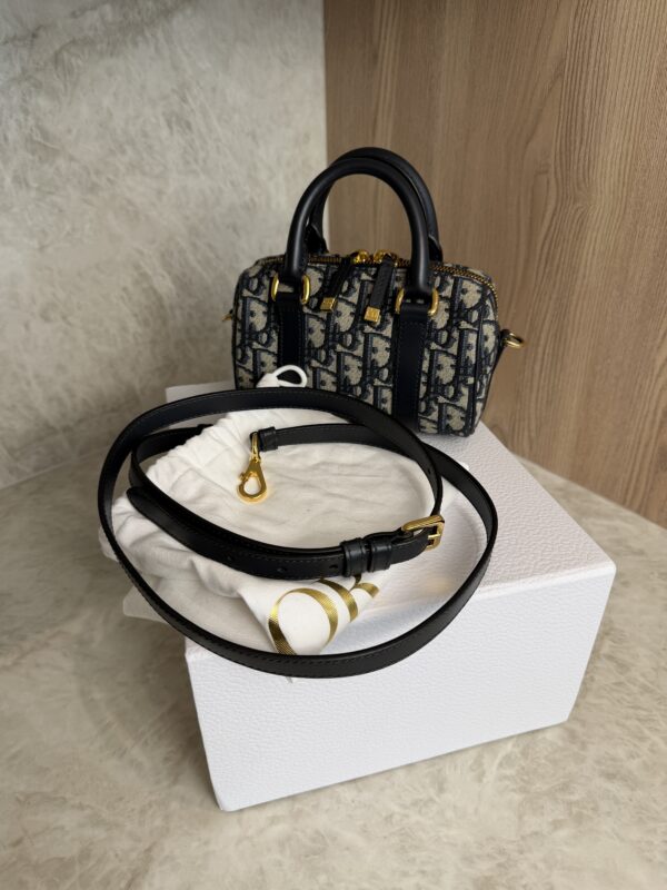 Christian Dior Groove 17 Nano Bag Blue Dior Oblique Jacquard