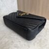 Saint Laurent (YSL) Sheepskin Matelasse Chevron Monogram Medium College Bag Black