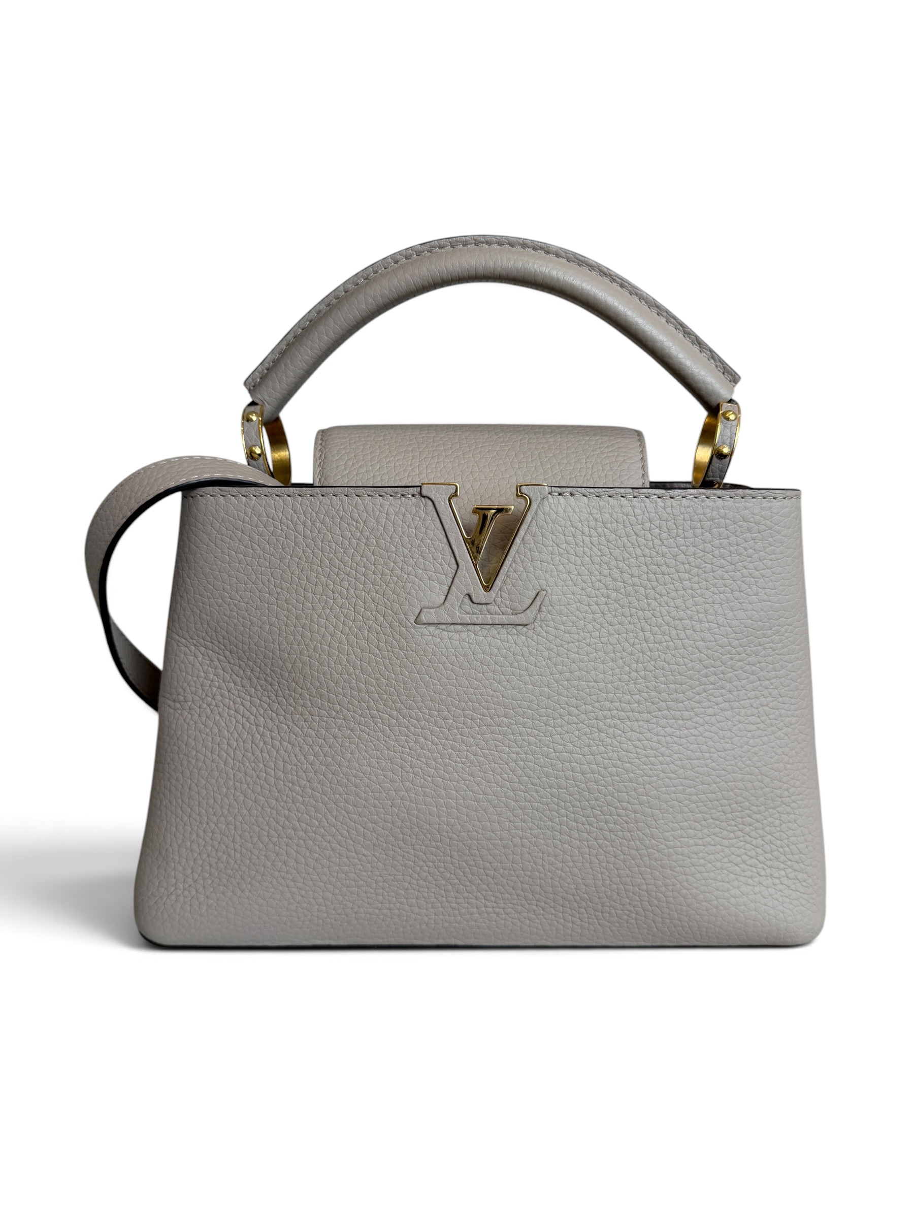 Louis Vuitton Taurillon Capucines BB Galet