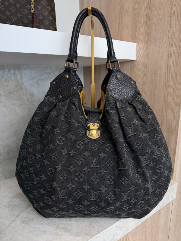 Louis Vuitton Black Denim Monogram Denim XL Bag