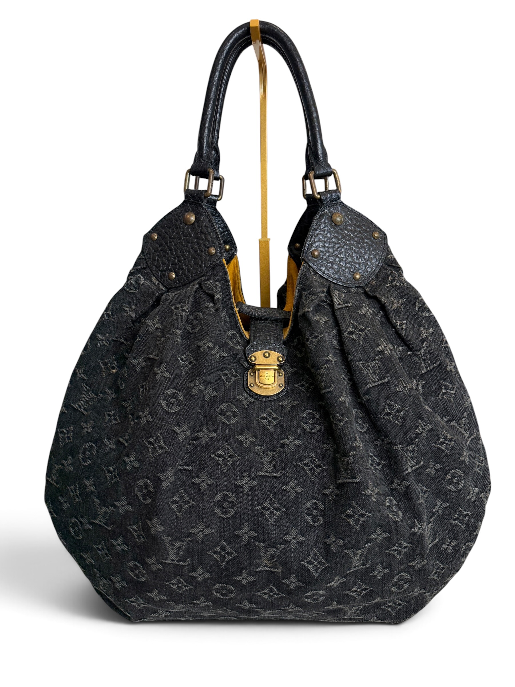 Louis Vuitton Black Denim Monogram Denim XL Bag