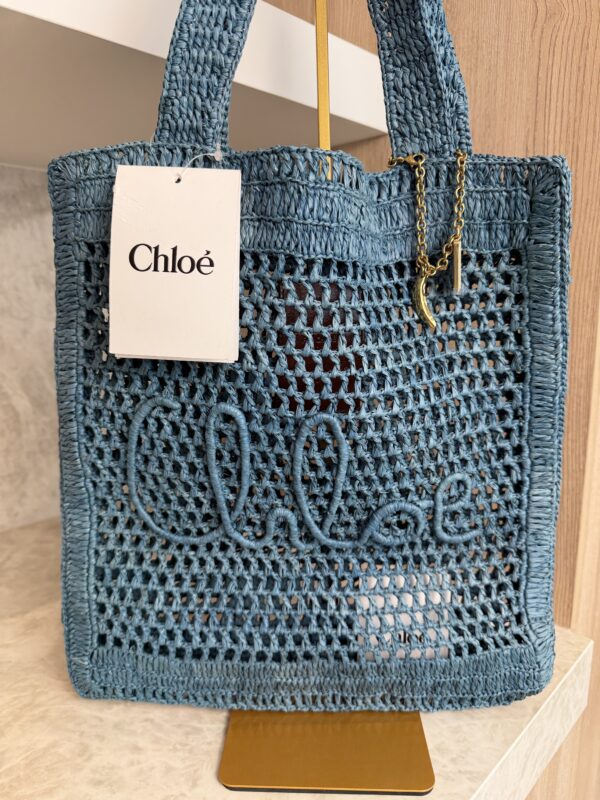 Chloe Woven Raffia Summer Banana Tote Bag