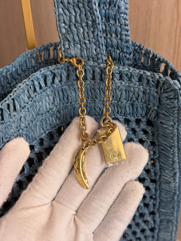 Chloe Woven Raffia Summer Banana Tote Bag