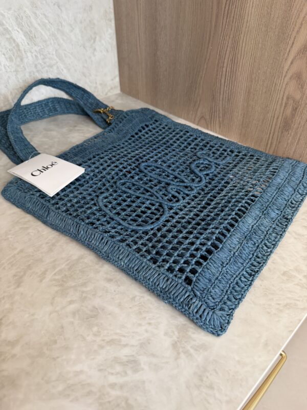 Chloe Woven Raffia Summer Banana Tote Bag