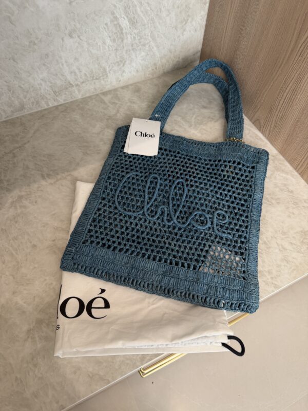 Chloe Woven Raffia Summer Banana Tote Bag