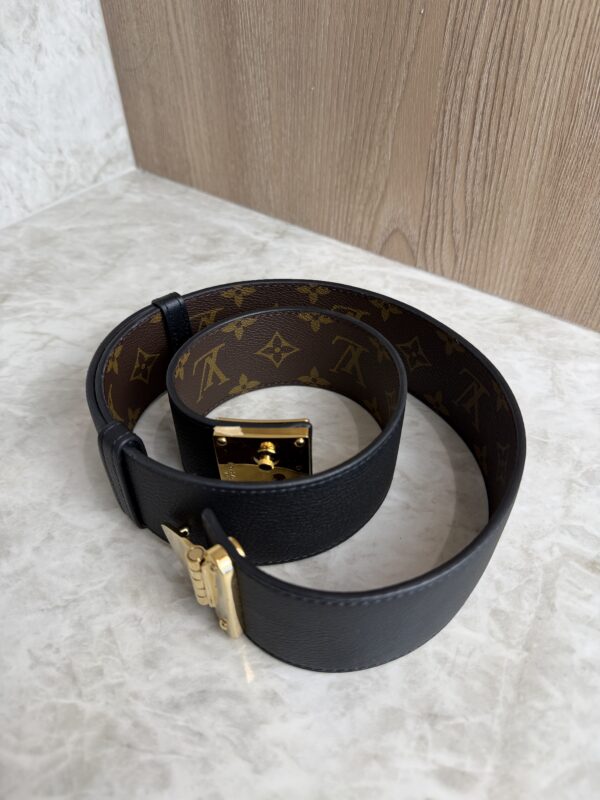 Louis Vuitton S-Lock 50mm Belt Black and Monogram