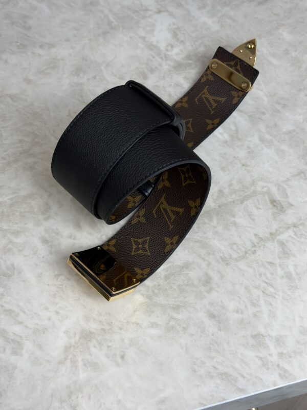Louis Vuitton S-Lock 50mm Belt Black and Monogram