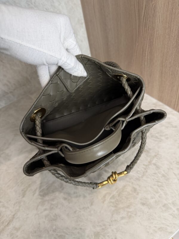 Bottega Veneta Nappa Intrecciato Small Andiamo Shoulder Bag Dark Green